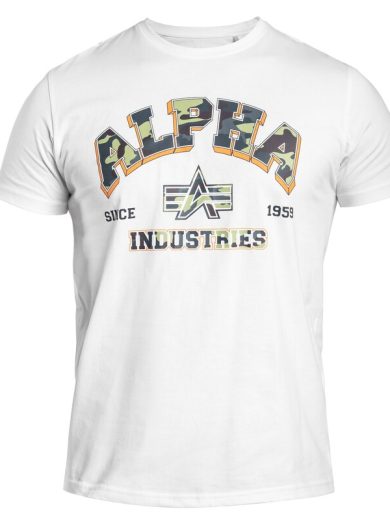Majica, ALPHA College camo white