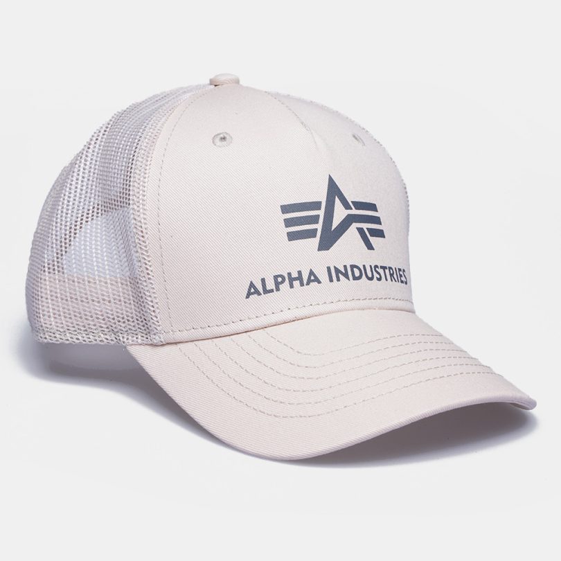 Kapa, ALPHA IND. Basic Trucker Cap jet stream white