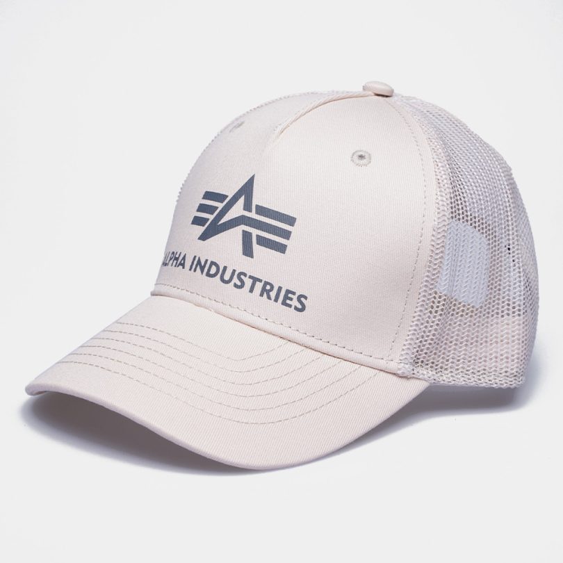 Kapa, ALPHA IND. Basic Trucker Cap jet stream white - Slika 3